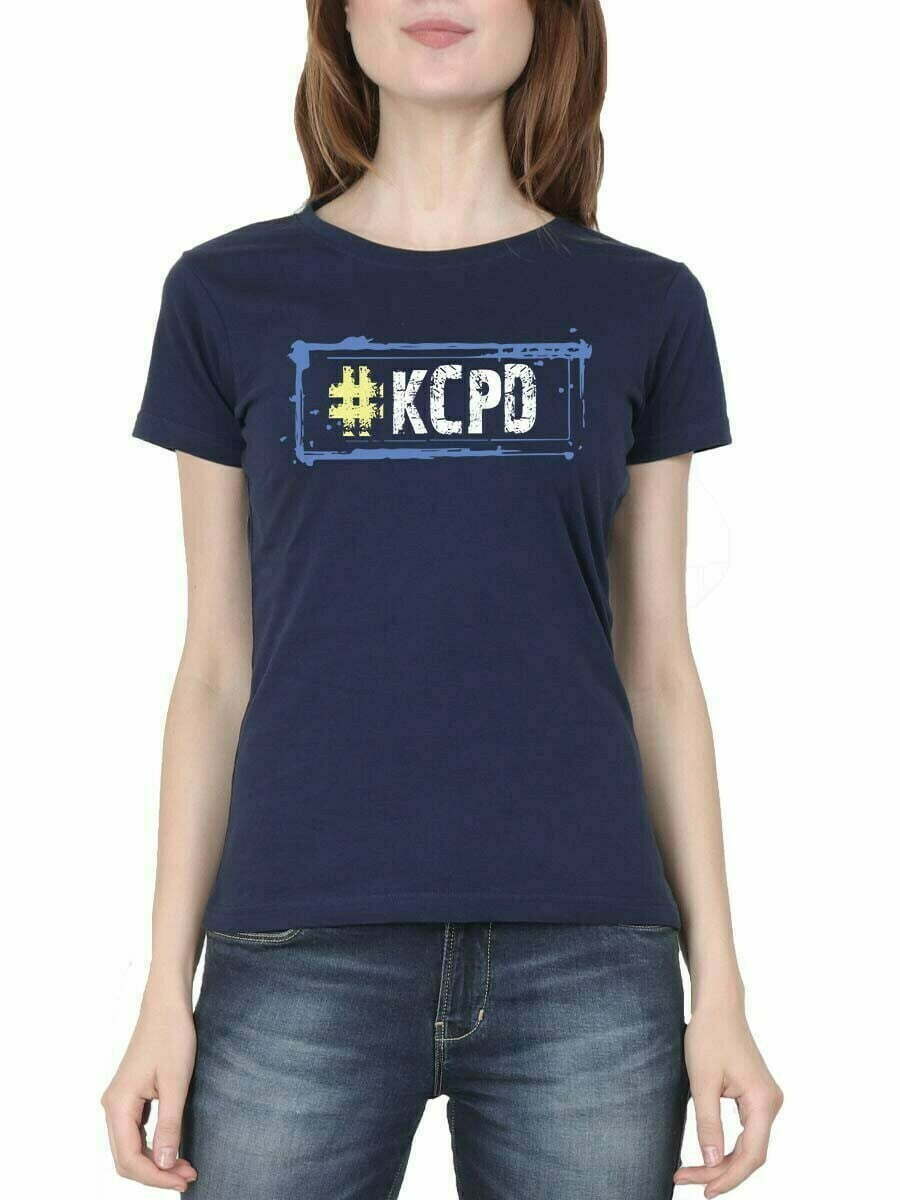 KCPD Navy Blue Women Half Sleeve T-Shirt