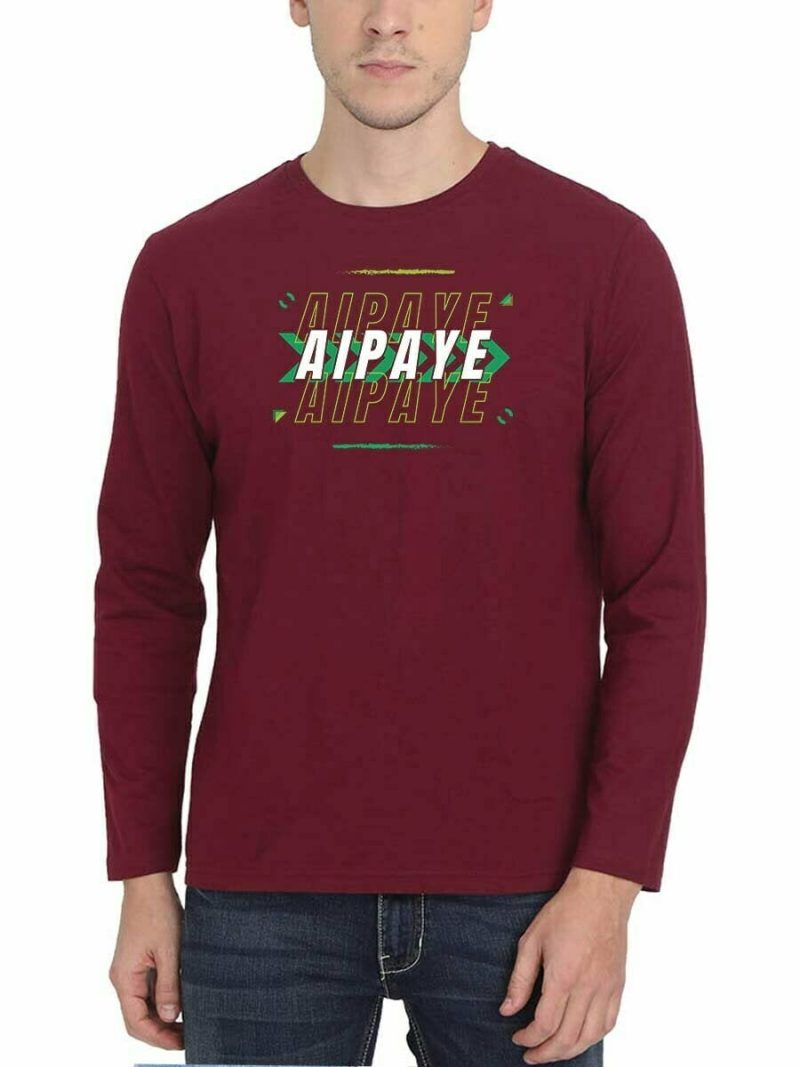 Aipaye Vibe Men Full Sleeve Maroon Telugu T-Shirt
