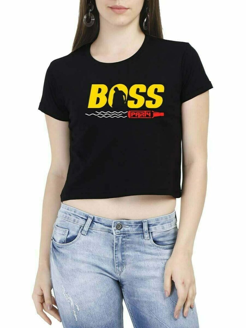 Bossu Party Black Women Chiranjeevi Croptop