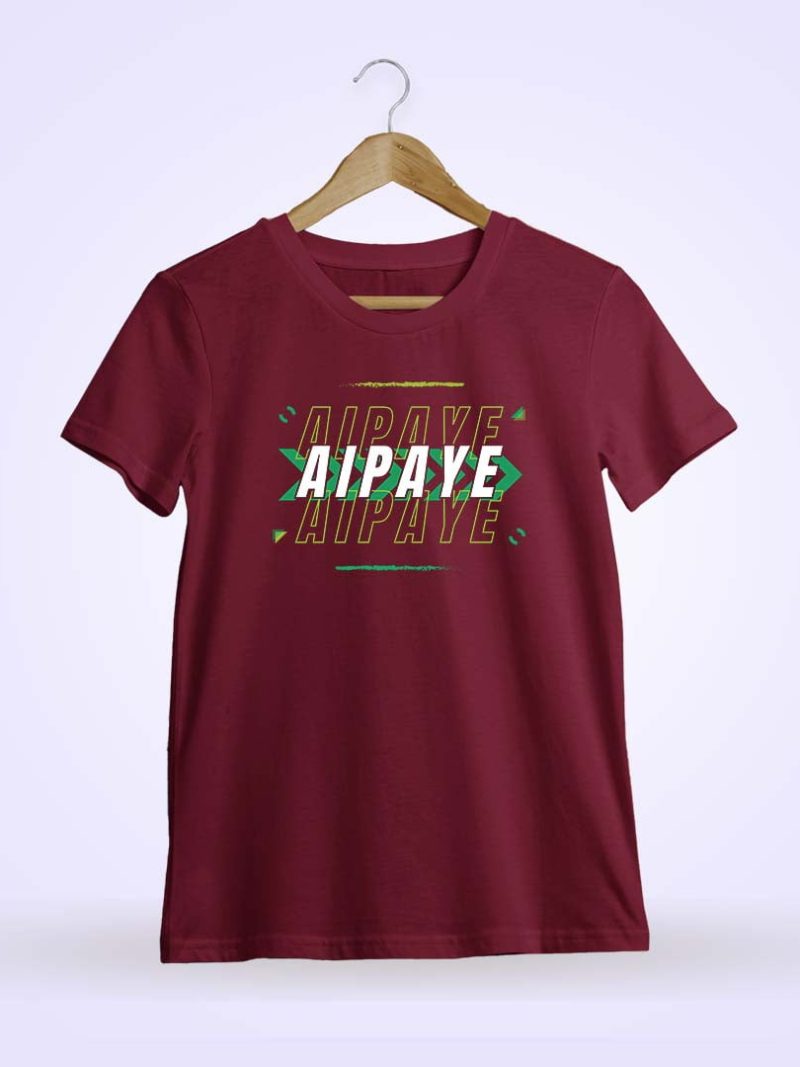 Aipaye Vibe Men Half Sleeve Maroon Telugu T-Shirt