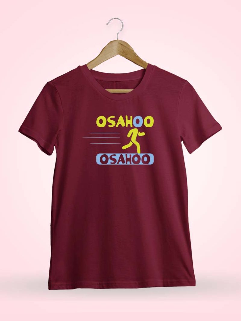 Osahoo Osahoo Run - Telugu Maroon T-Shirt
