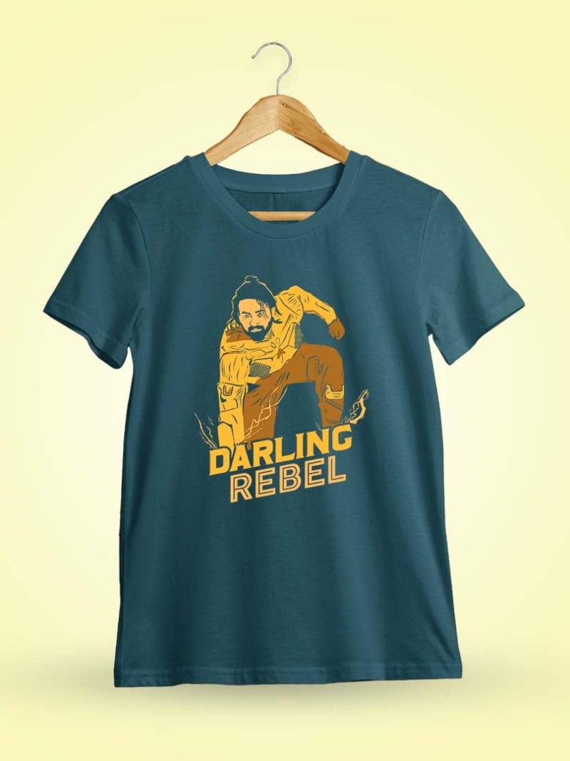Darling Rebel Superhero Men Half Sleeve Petrol Prabhas T-Shirt